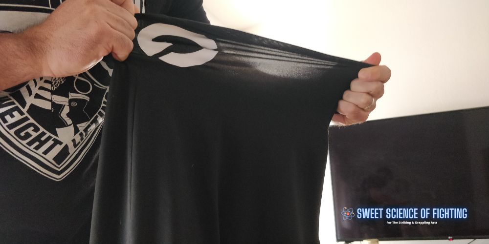 Gold BJJ Shorts Material Stretch